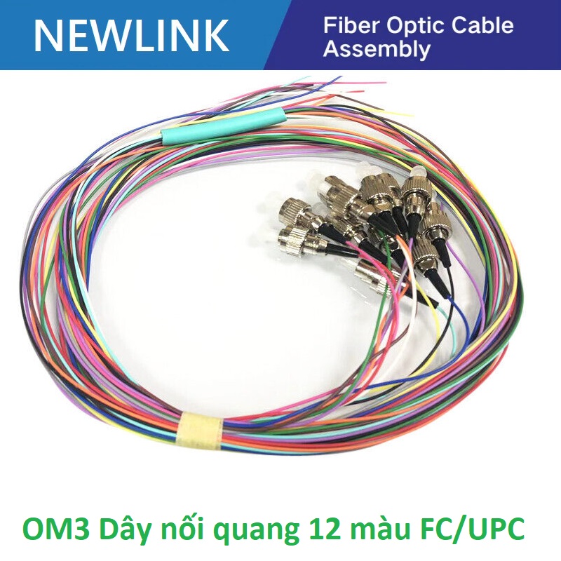 Dây nối quang 12 màu bó mềm FC/UPC Simplex 50/125 Multi-mode OM3 Newlink